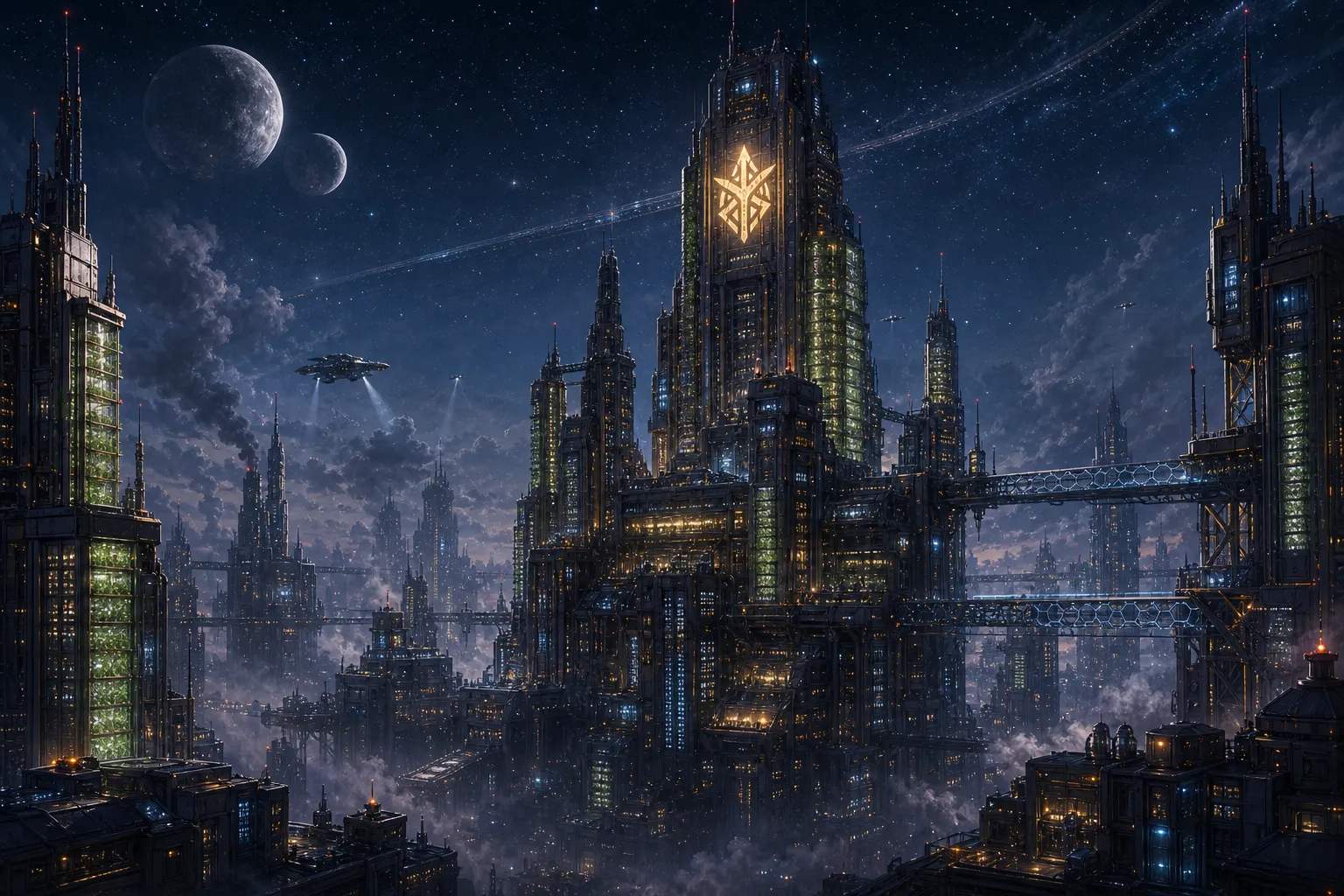 Endfield Industries skyline on Talos II — concept art