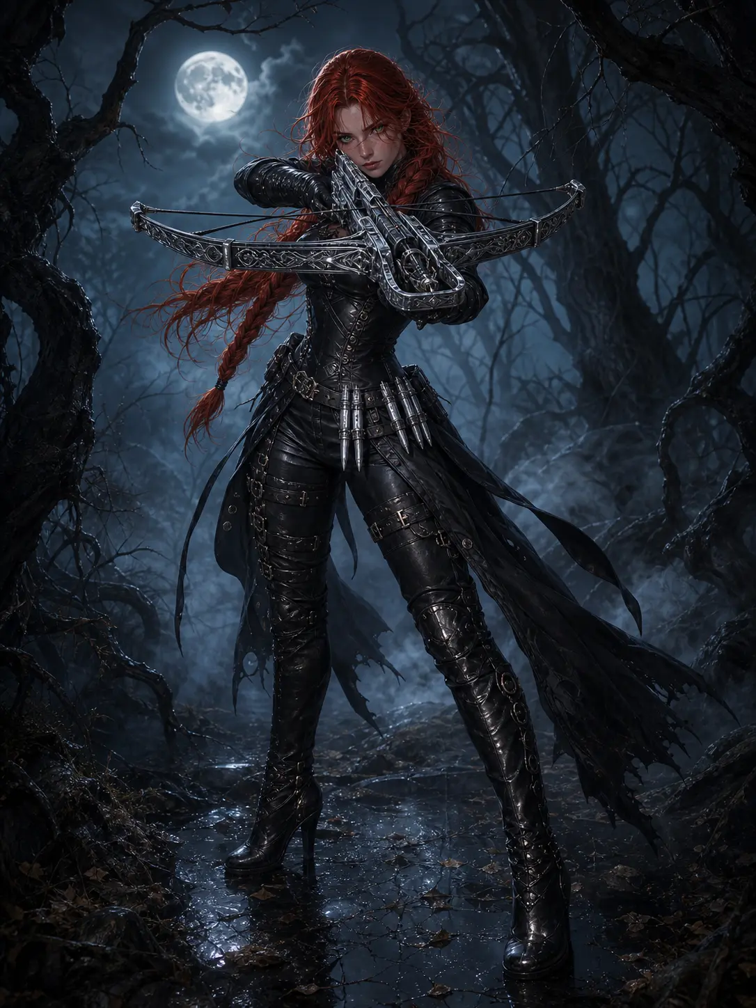 Independiente · Cazadora pelirroja · ballesta plata · bosque lunar