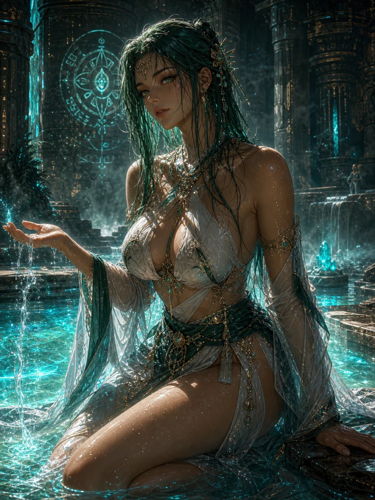 Survey · nature mage at a forgotten ancient spring — concept