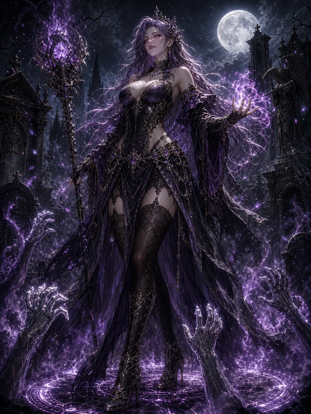 Independiente · Nigromante violeta · ruinas a la luna